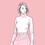 long-sleeved pink turtleneck image